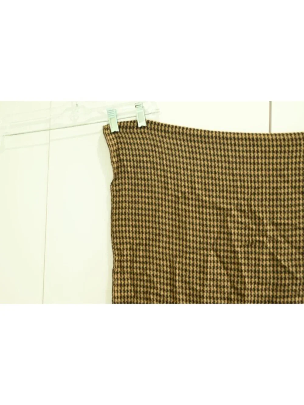 Unbranded Houndstooth Rectangle Scarf Brown Tan Fringe Soft Cozy Wrap Winter
